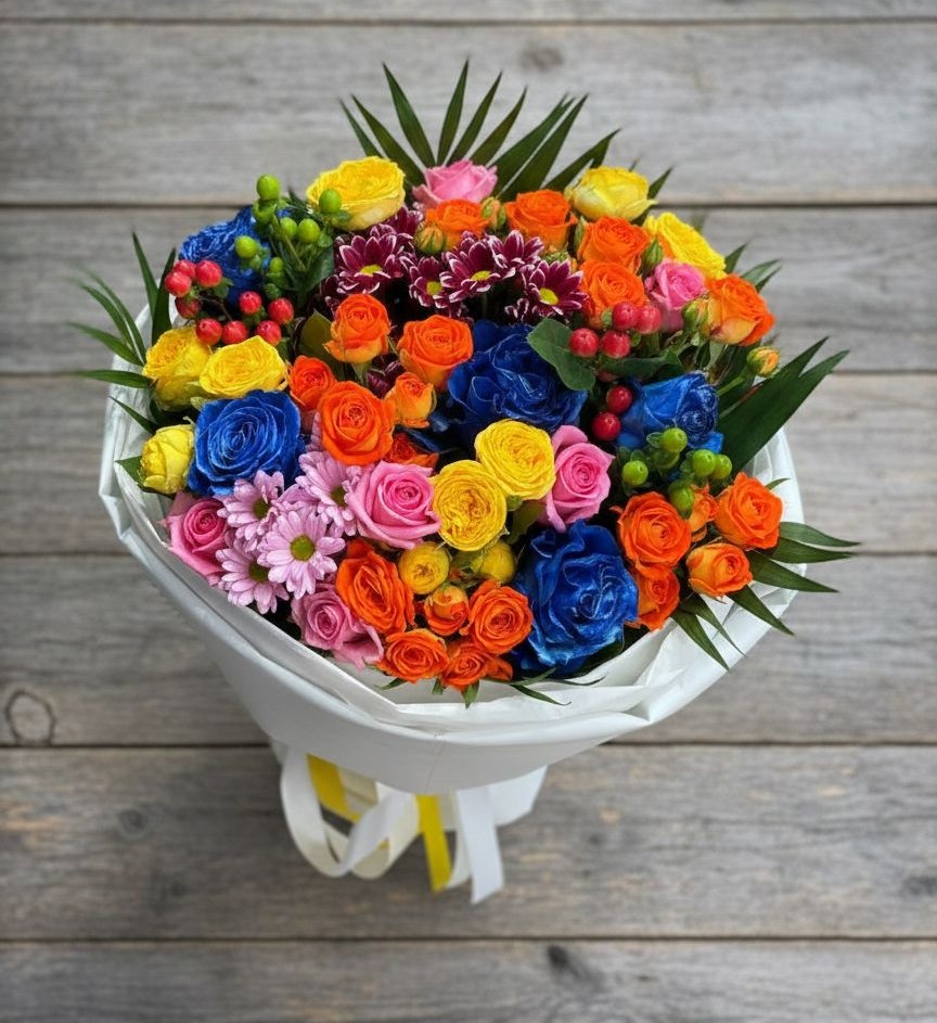 Букет цветов из: Розы и Хризантемы в Каменке Воронежской области