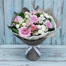 Букет цветов из:  Герберы, Альстромерии и Хризантемы #REPLACE_PRED# Каменке Воронежской области