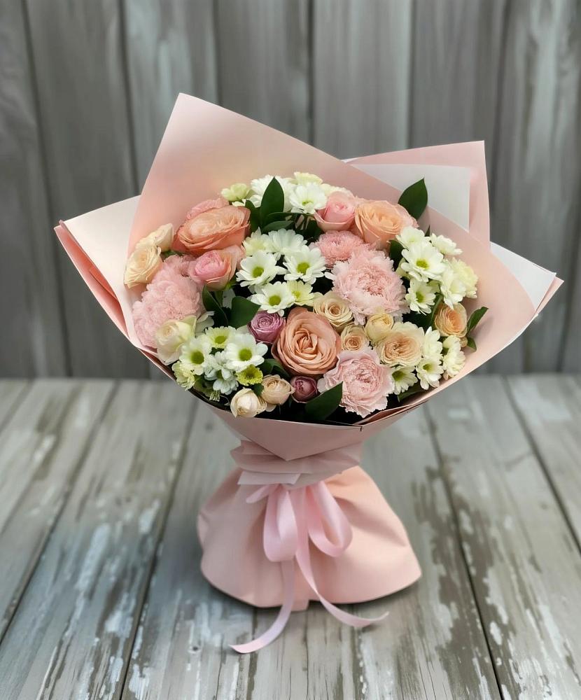 Букет цветов из: Гвоздики, Розы и Хризантемы в Каменке Воронежской области