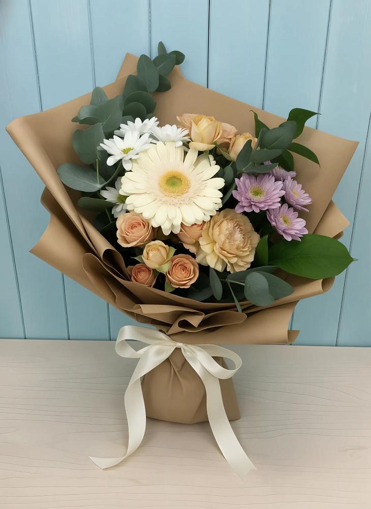 Букет цветов из: Герберы и Хризантемы в Каменке Воронежской области