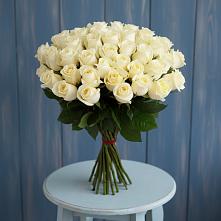 Букет 51 Белая роза Эдлесс Лав в Каменке Воронежской области