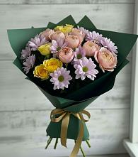 Букет цветов из:  Хризантемы и Розы #REPLACE_PRED# Каменке Воронежской области