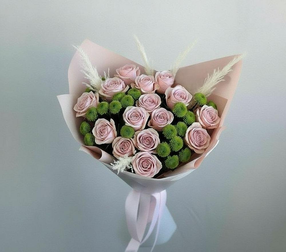 Букет цветов из: Розы и Хризантемы в Каменке Воронежской области