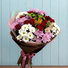 Букет цветов из:  Розы, Хризантемы и Альстромерии в Каменке Воронежской области