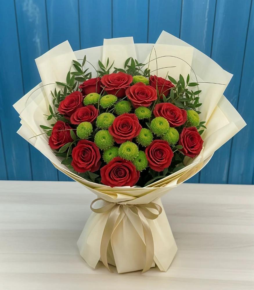 Букет цветов из: Розы и Хризантемы в Каменке Воронежской области