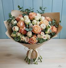 Букет цветов из:  Альстромерии и Розы в Каменке Воронежской области