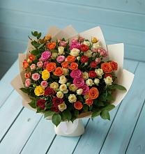 Букет Микс из разноцветных кустовых роз #REPLACE_PRED# Каменке Воронежской области