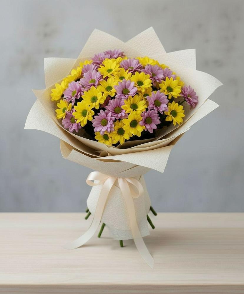 Букет цветов из: Хризантемы в Каменке Воронежской области